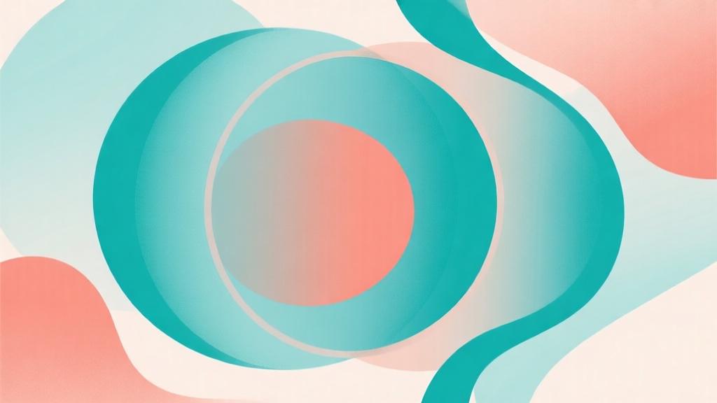 Abstract cultural impact visualization showing overlapping circles of influence, soft gradient colors in teal and coral, minimalist design with flowing organic shapes, modern sociological concept illustration high quality illustration, detailed, 16:9