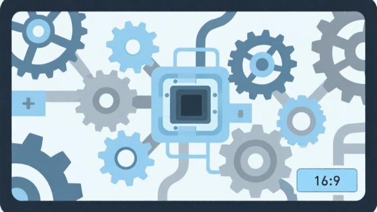 自动生成图片: Abstract puzzle game interface with interconnected gears and mechanisms, soft blue and grey color scheme, clean minimalist design, digital escape room concept high quality illustration, detailed, 16:9