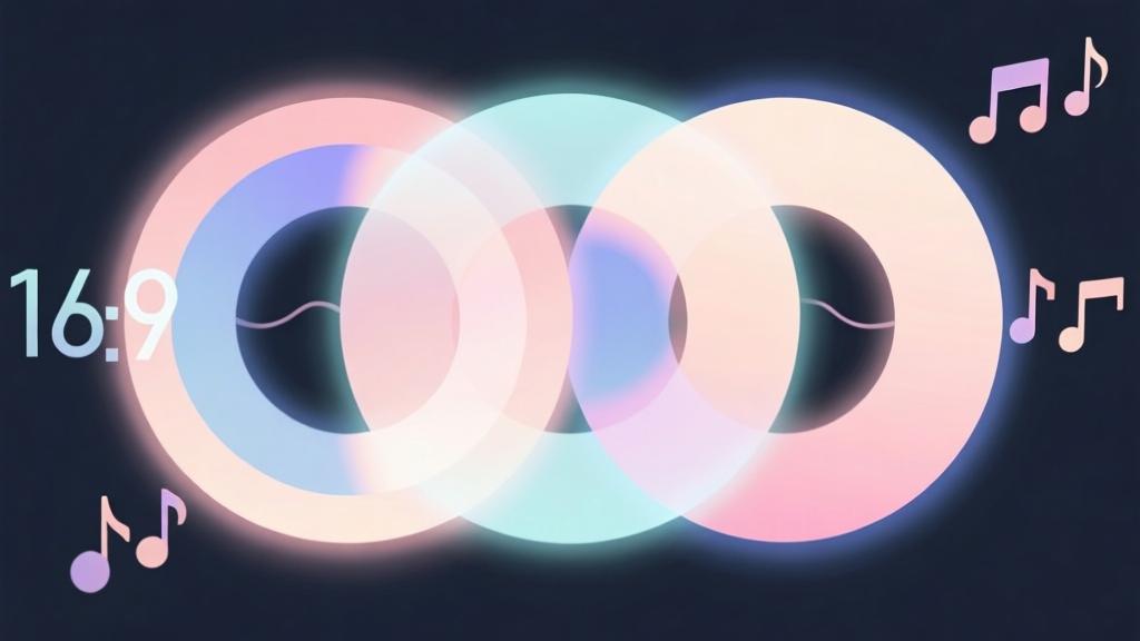 Abstract visualization of timing and rhythm in gaming, overlapping circles with soft glow effects, pastel color palette, modern minimalist design high quality illustration, detailed, 16:9