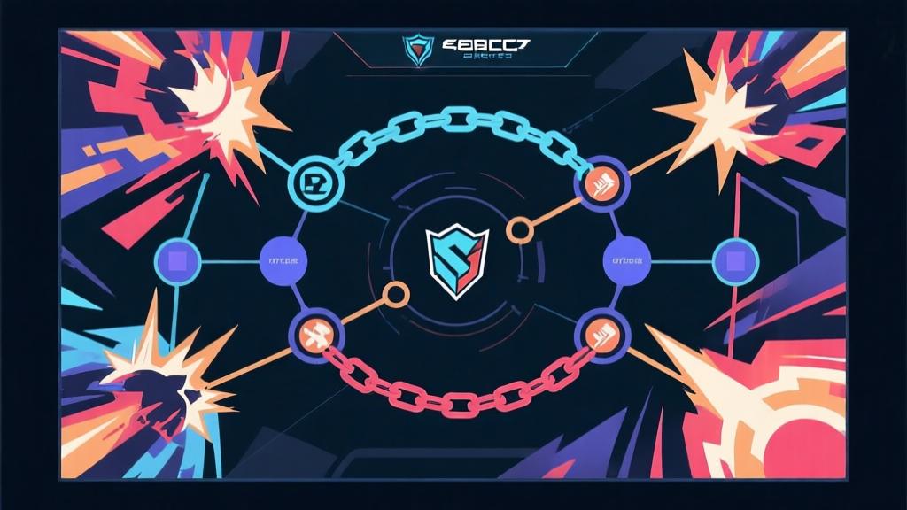 Strategic gaming diagram showing attack sequences and combo patterns, abstract representation of chain attacks with connecting lines and nodes, professional esports analysis style high quality illustration, detailed, 16:9