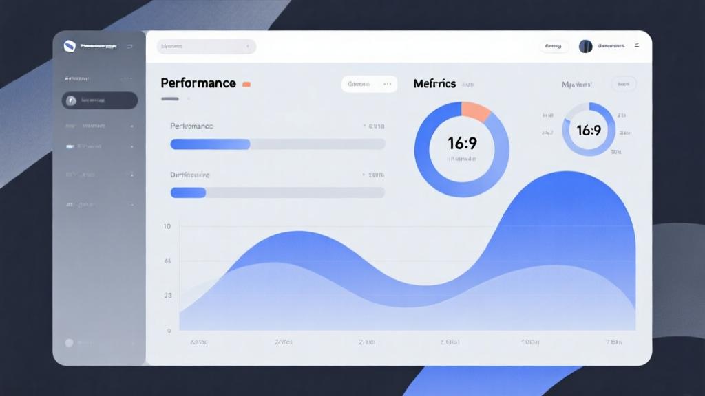 Abstract illustration of performance metrics dashboard with smooth curves and minimal design, soft blue and gray color scheme, professional gaming analytics concept high quality illustration, detailed, 16:9
