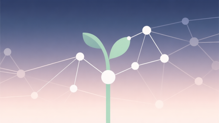 自动生成图片: A minimalist abstract illustration of a growing network of connected dots and lines on a soft gradient background, symbolizing the expansive and connected nature of .io games, in a calm and professional color palette high quality illustration, detailed, 16:9
